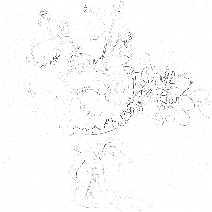 转换后的白描线稿示意